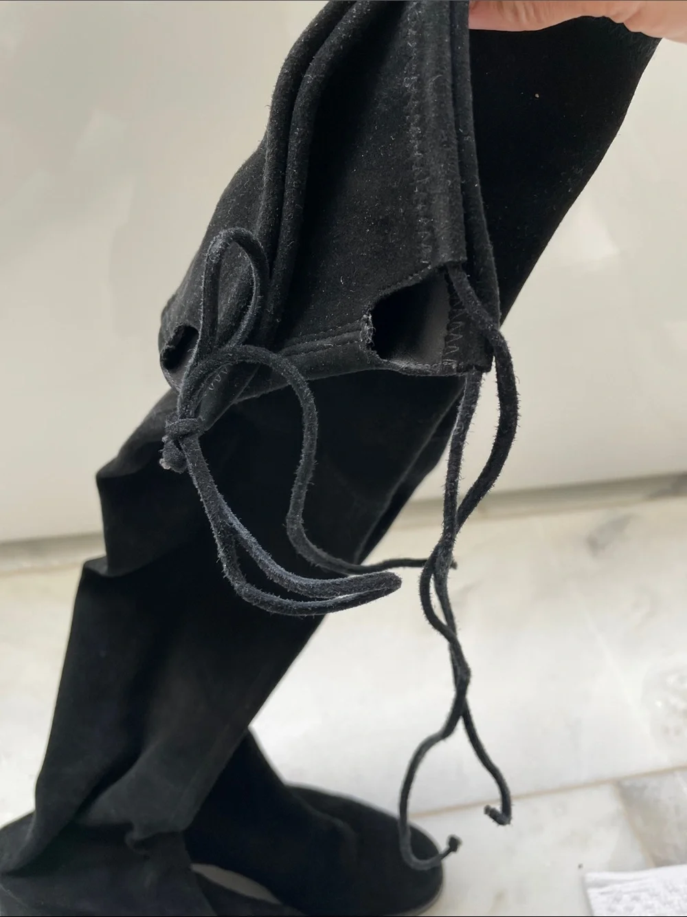 Stuart Weitzman Black Over-the-Knee Suede Block Heel Boots